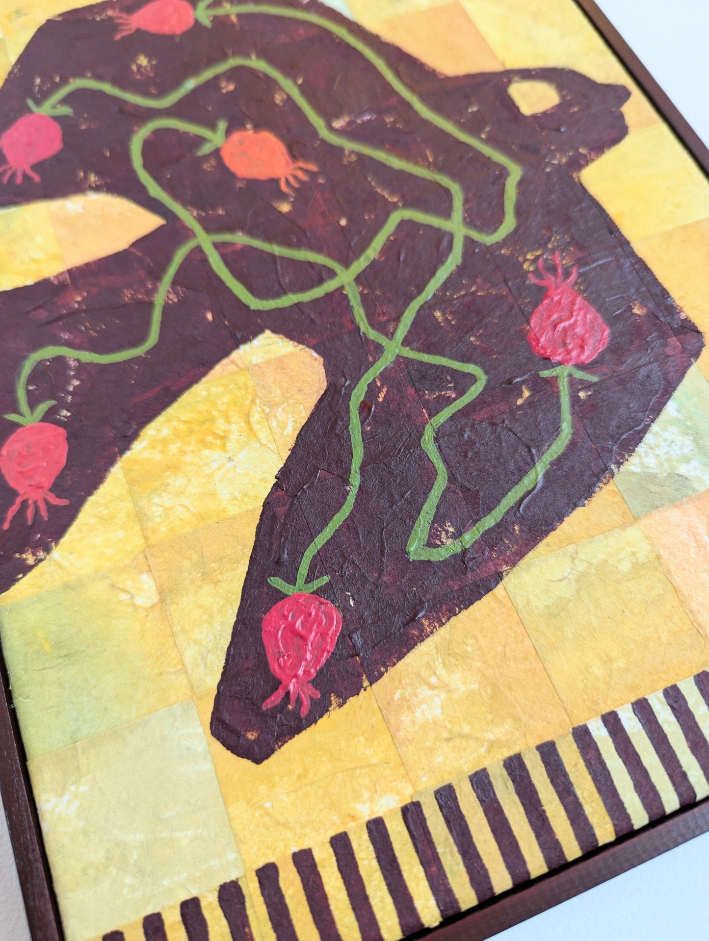 Dark Bird with Rosehips