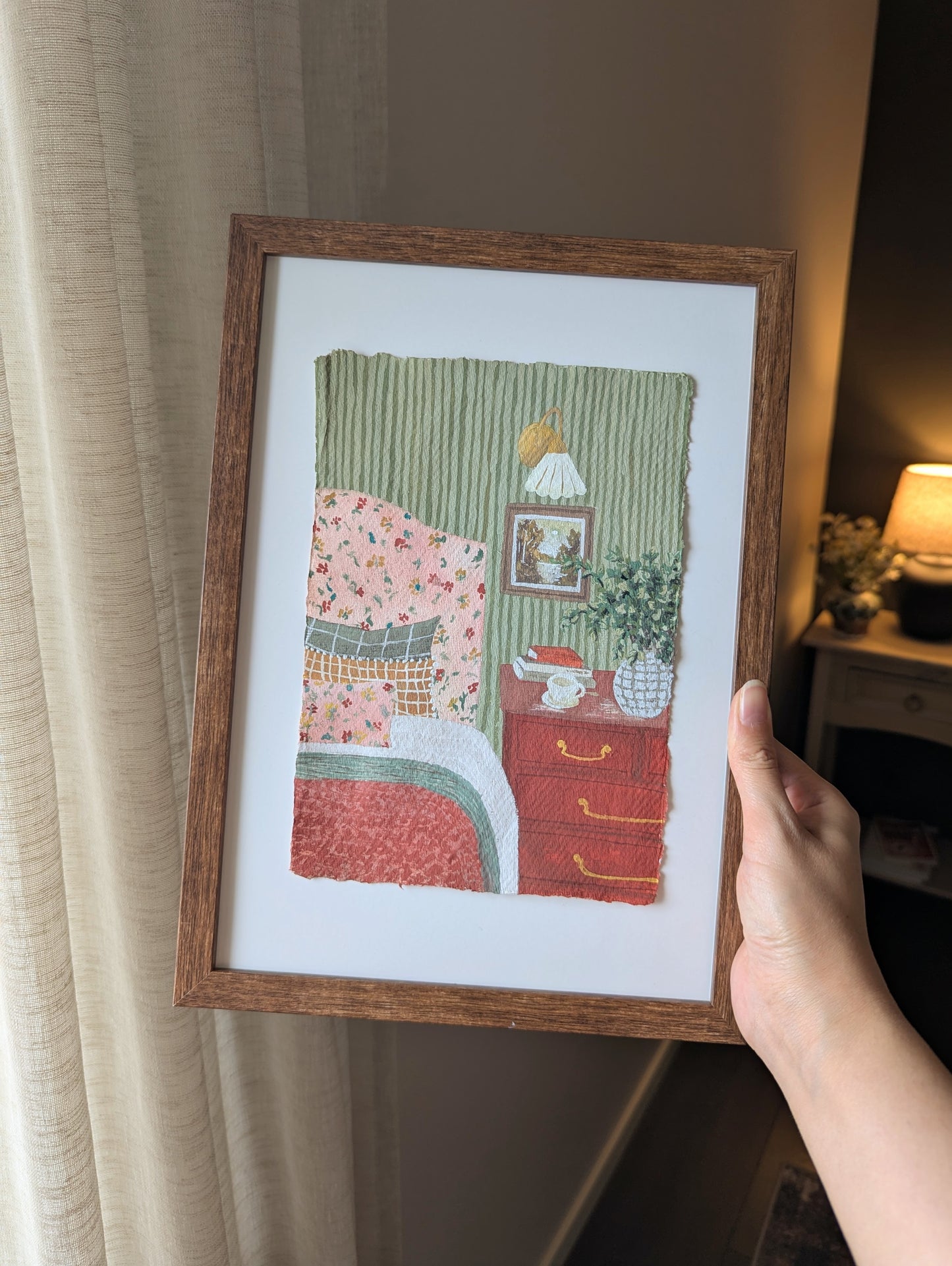 Bedroom with Red Dresser